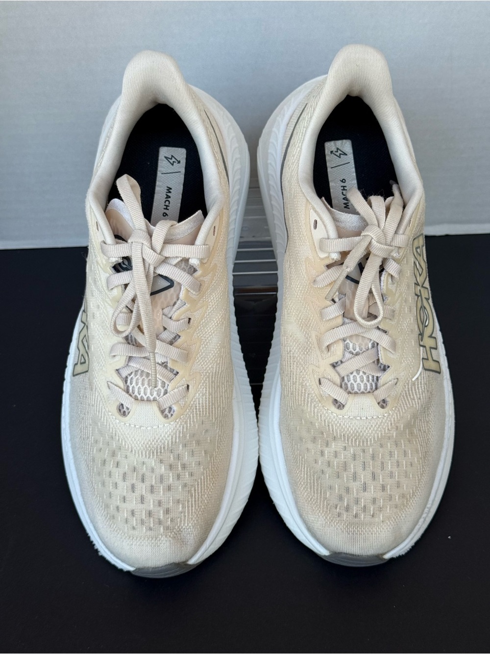 HOKA ONE Mach 6 Running Shoes Eggnog Vanilla Size  8.5 Women's Athletic - Picture 3 of 8